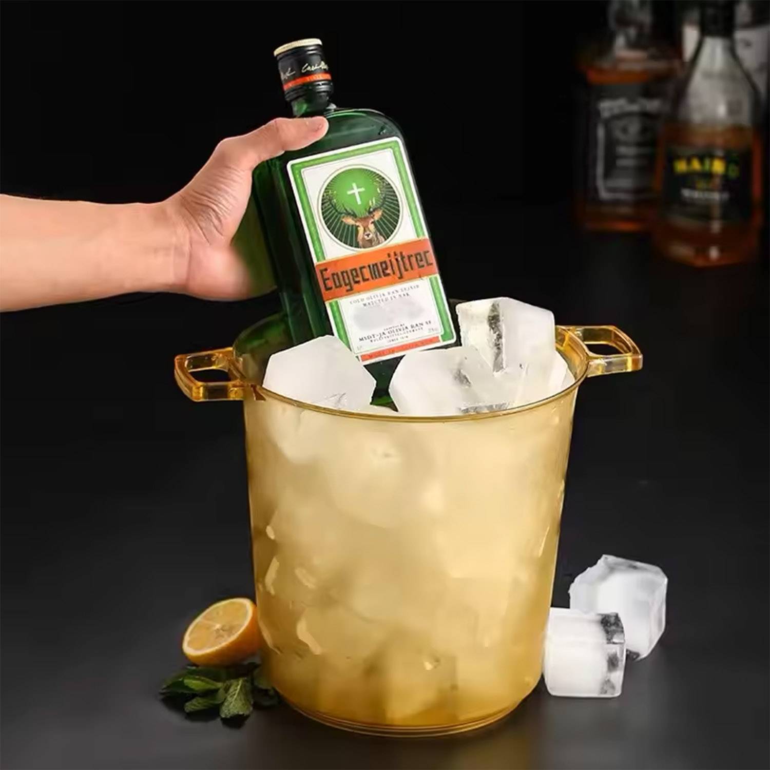 Double Ears Acrylic Plastic Ice Bucket 5