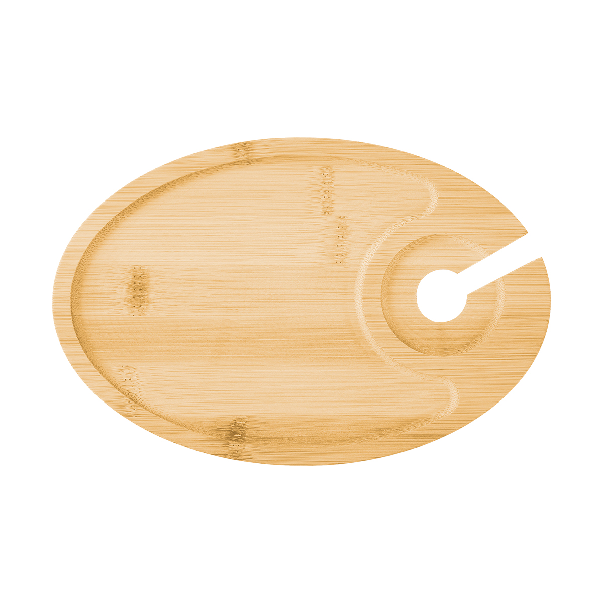 Wine & Dine Recessed Bamboo Tray With Wine Glass Holder 1