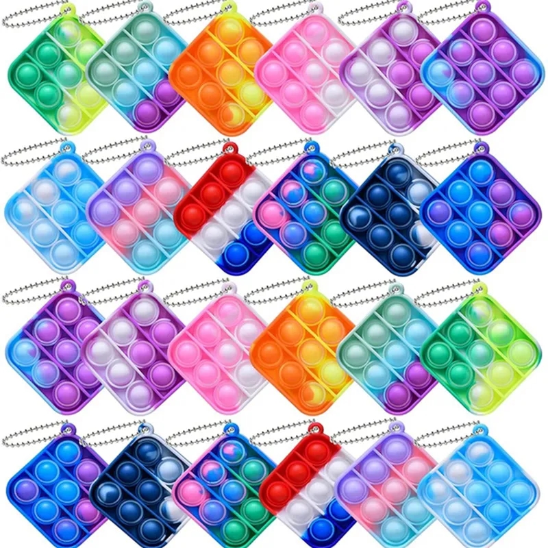 Mini Square Push Pop Bubble Toy Keychain 3