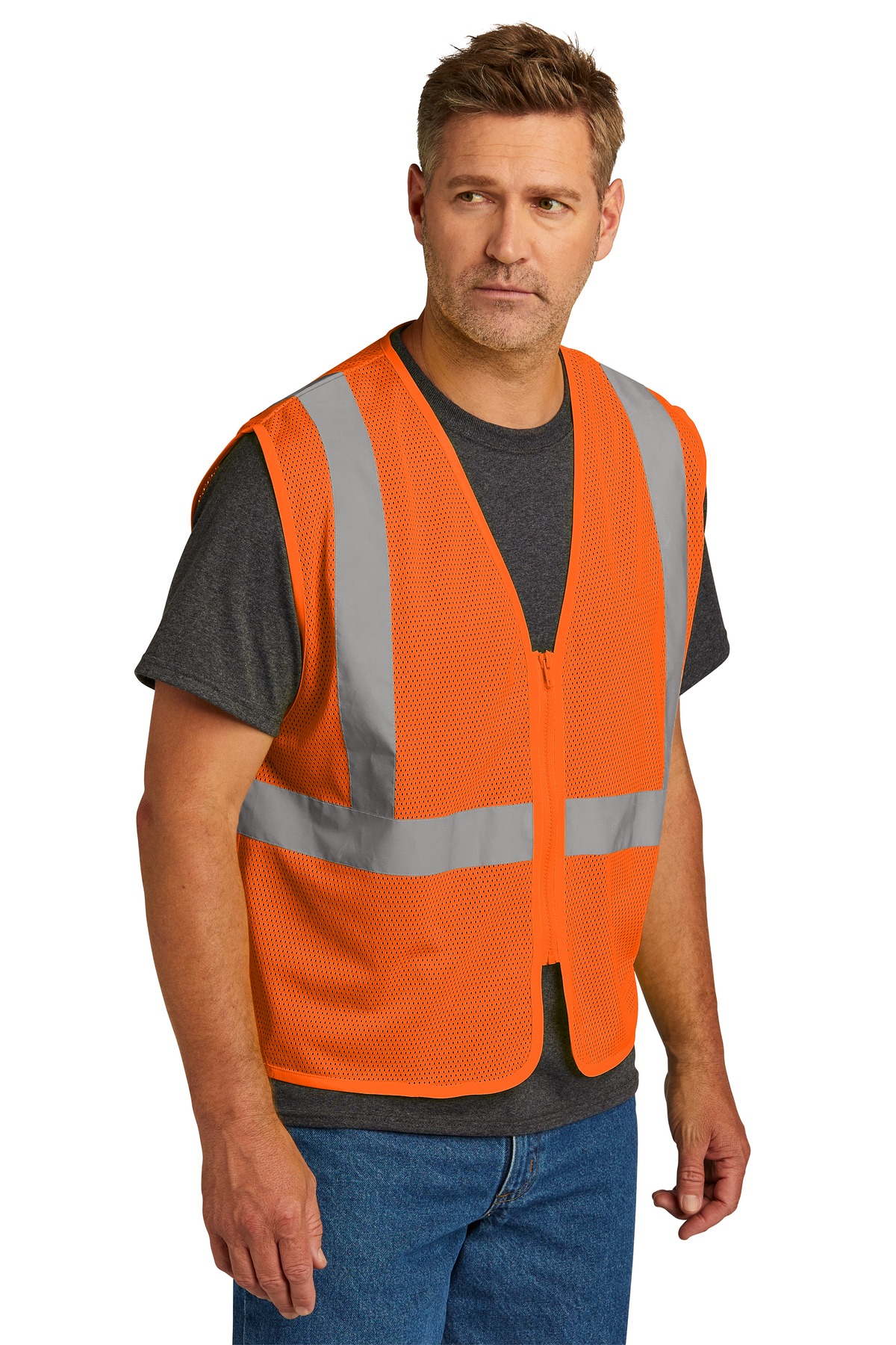 CornerStone ANSI 107 Class 2 Economy Mesh Zippered Vest. CSV101 10