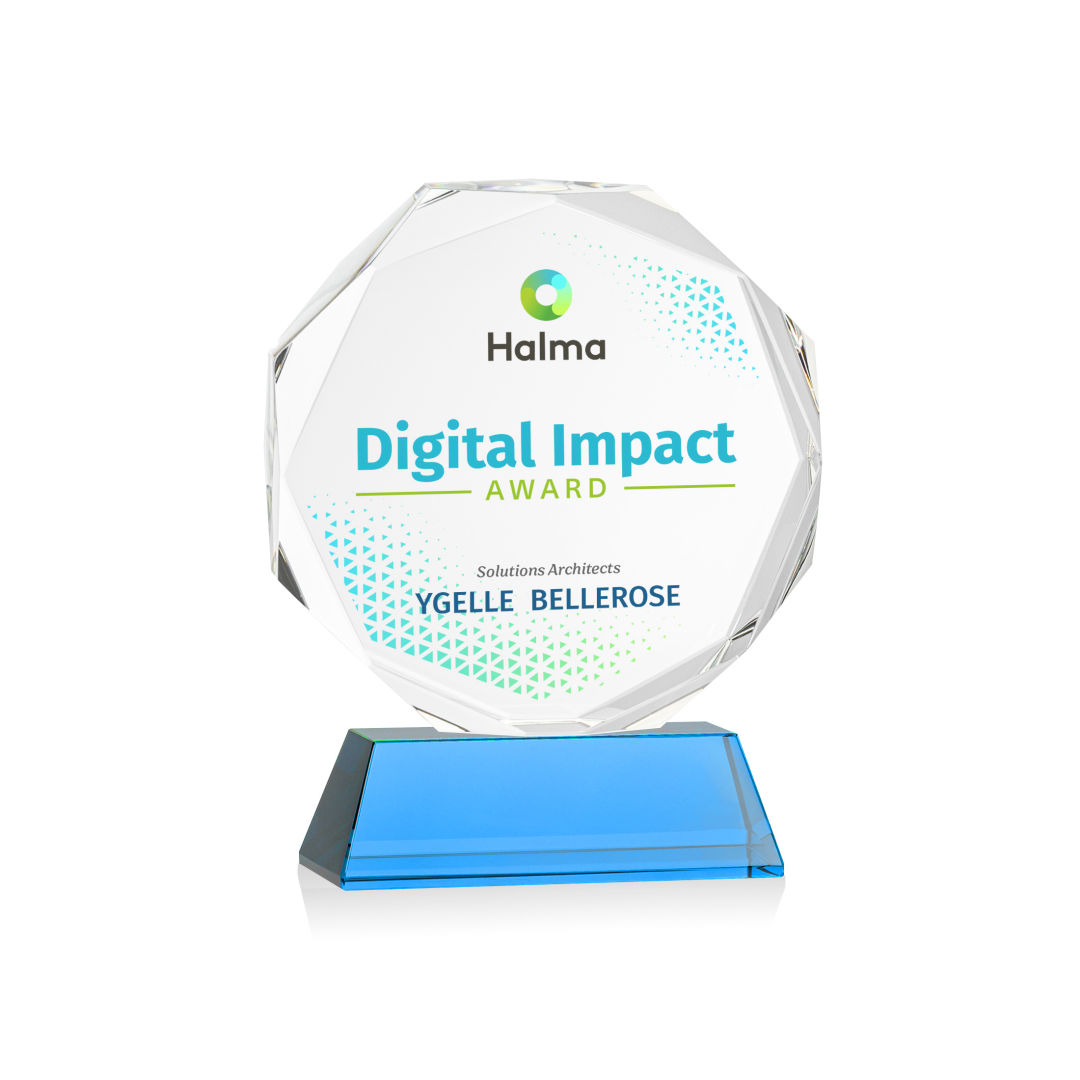 Acadian VividPrint™ Award on Newhaven Base - Sky Blue