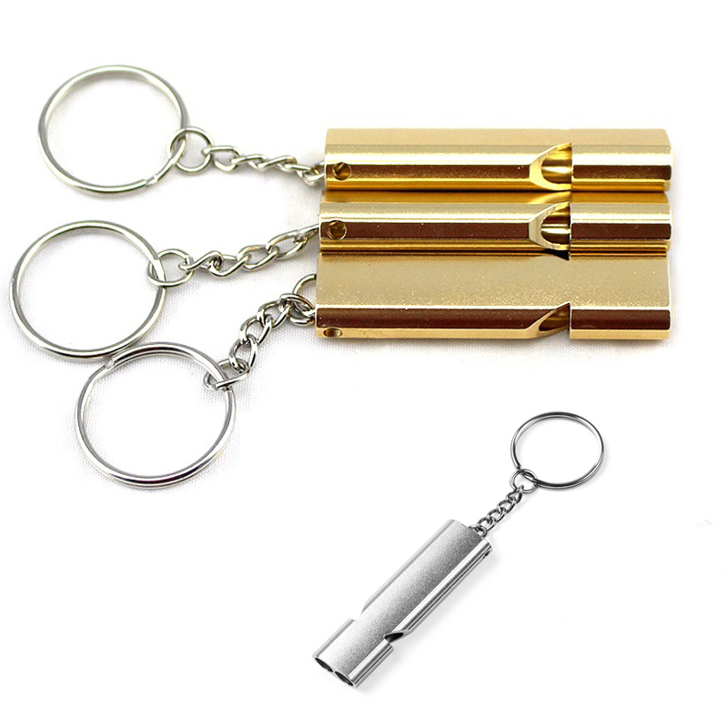 High Pitch Double Tubes Whistle Lanyard Keychain 2