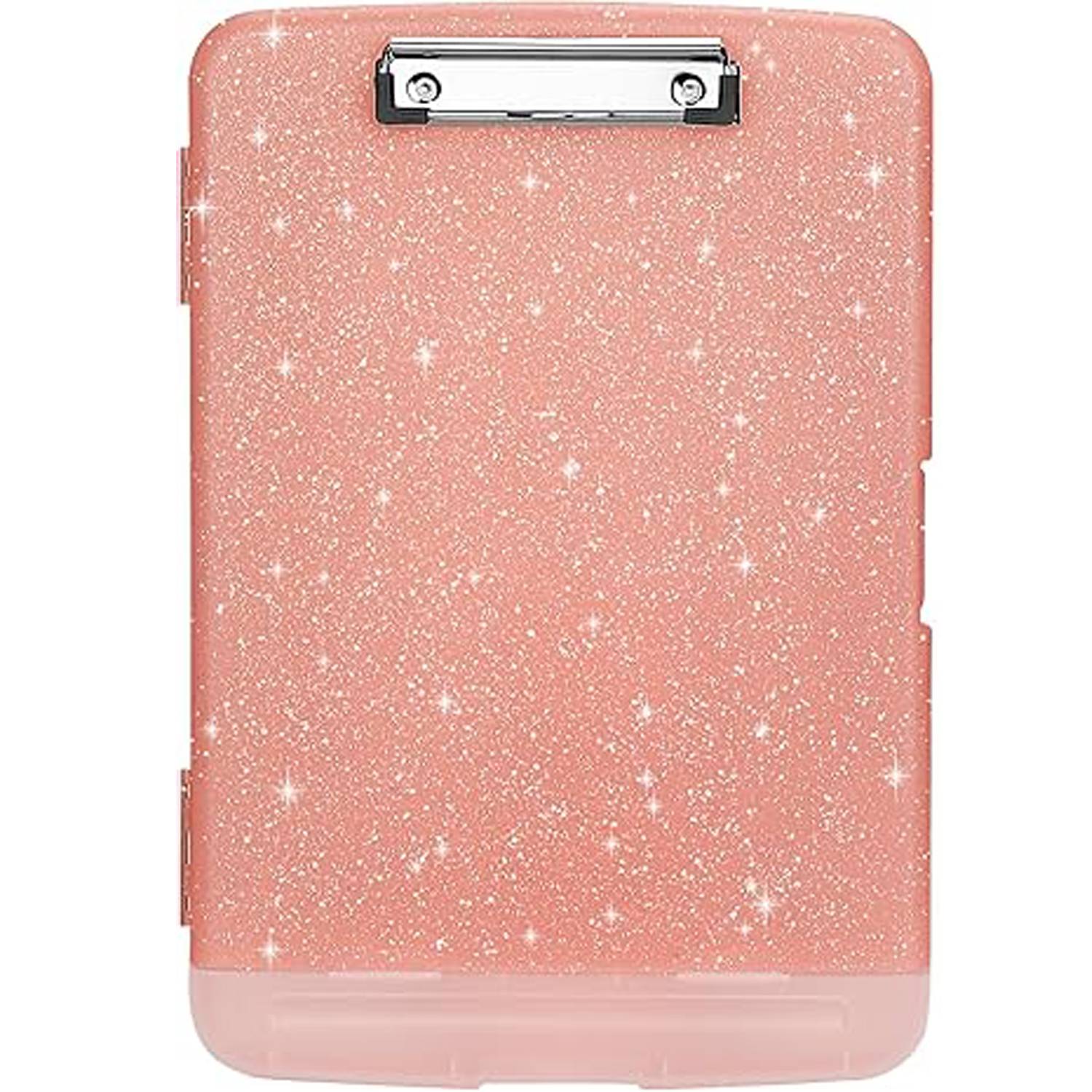 Glitter A4 Plastic Storage Clipboard w/ Pen Holder 6