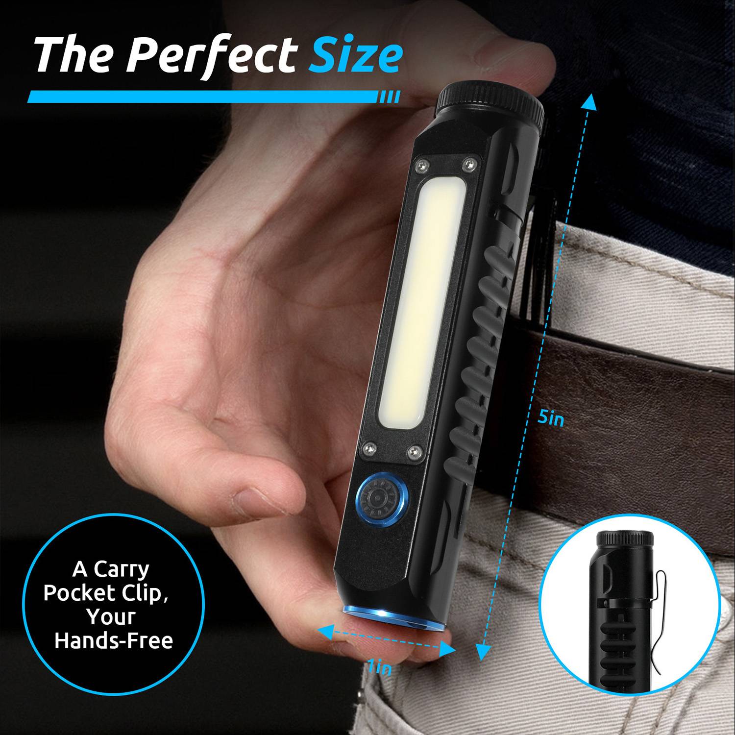 2200mAh Magnetic LED Flashlight – Aluminum for Outdoors 6