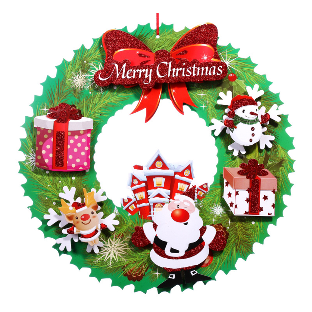 Christmas 40cm Glittering Paper Wreath 7
