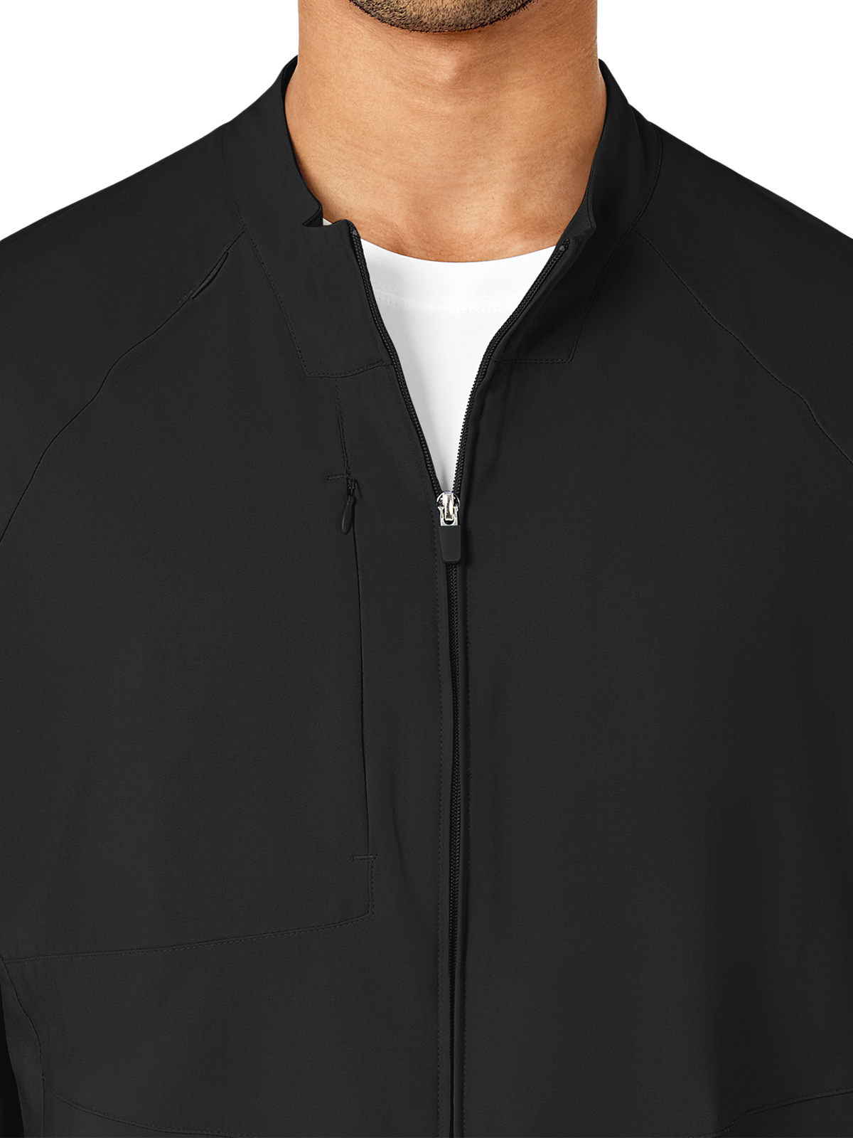 W123 Men's Three-Pocket Zip-Front Warm-Up Jacket