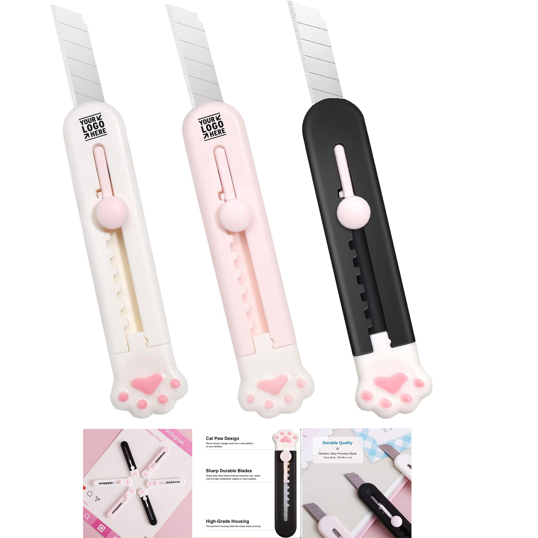 3 Pack Cute Retractable Box Cutters 2