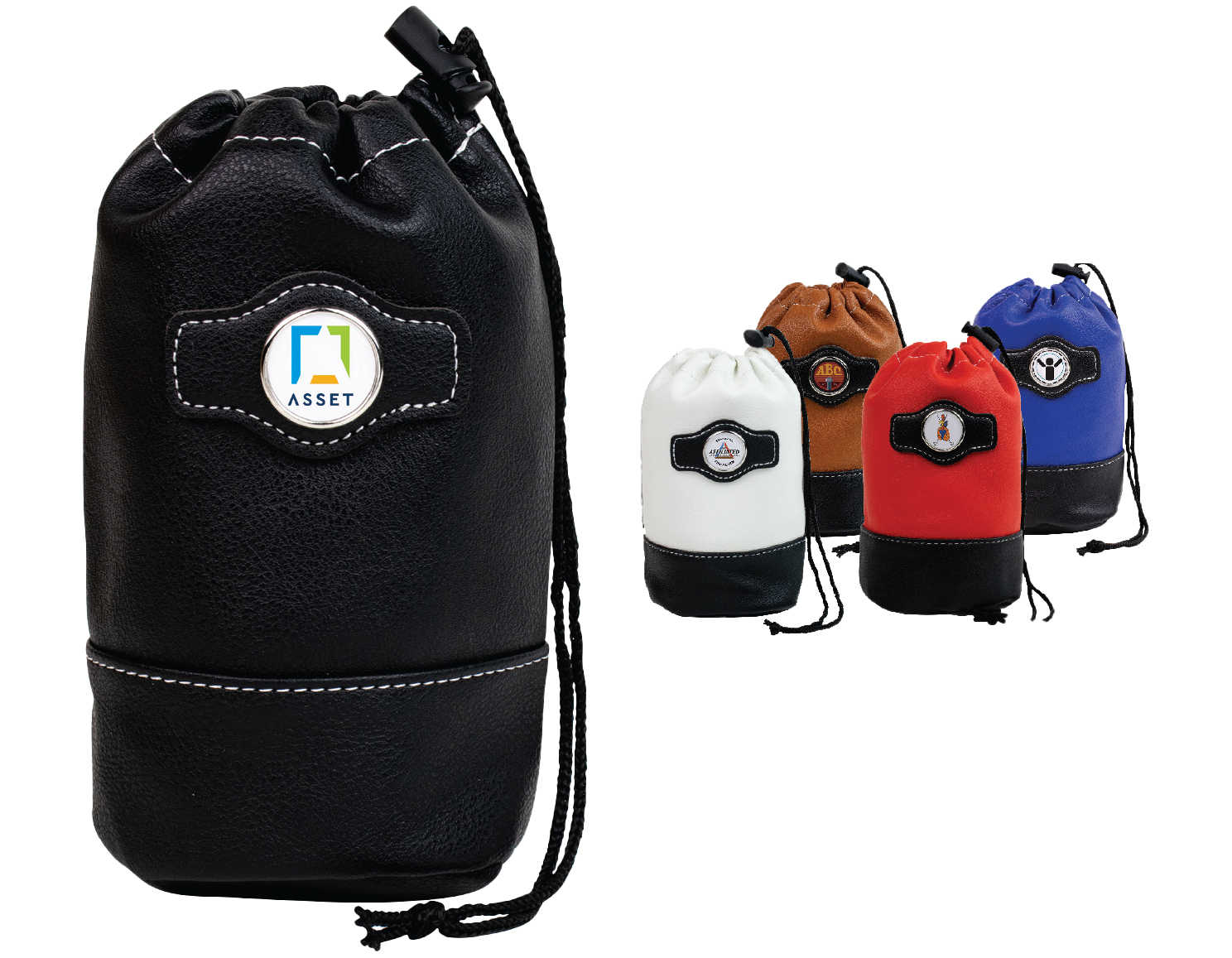 Leatherette Drawstring Valuables Pouch