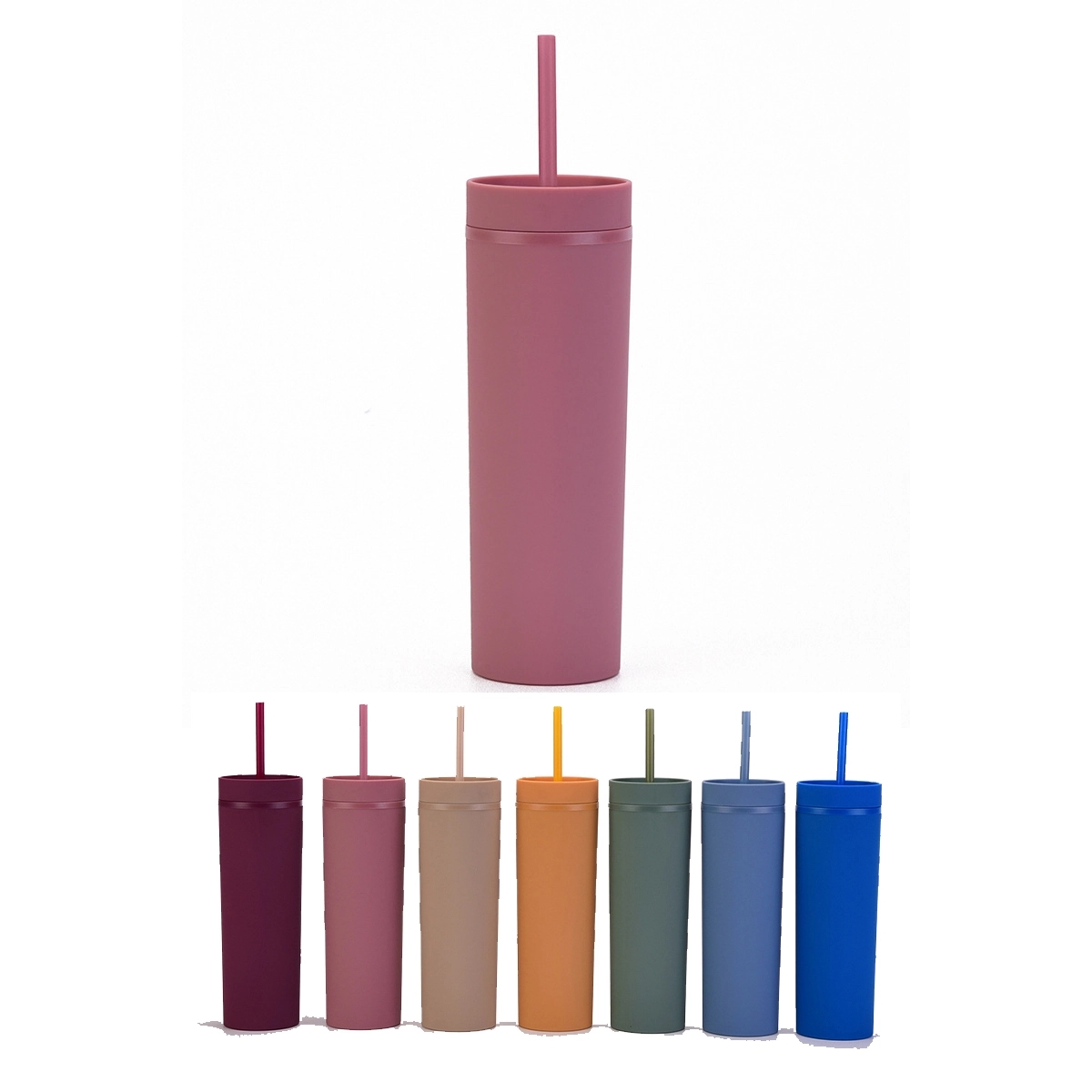Double Layer Plastic Frosted Rubber Water Cup 2
