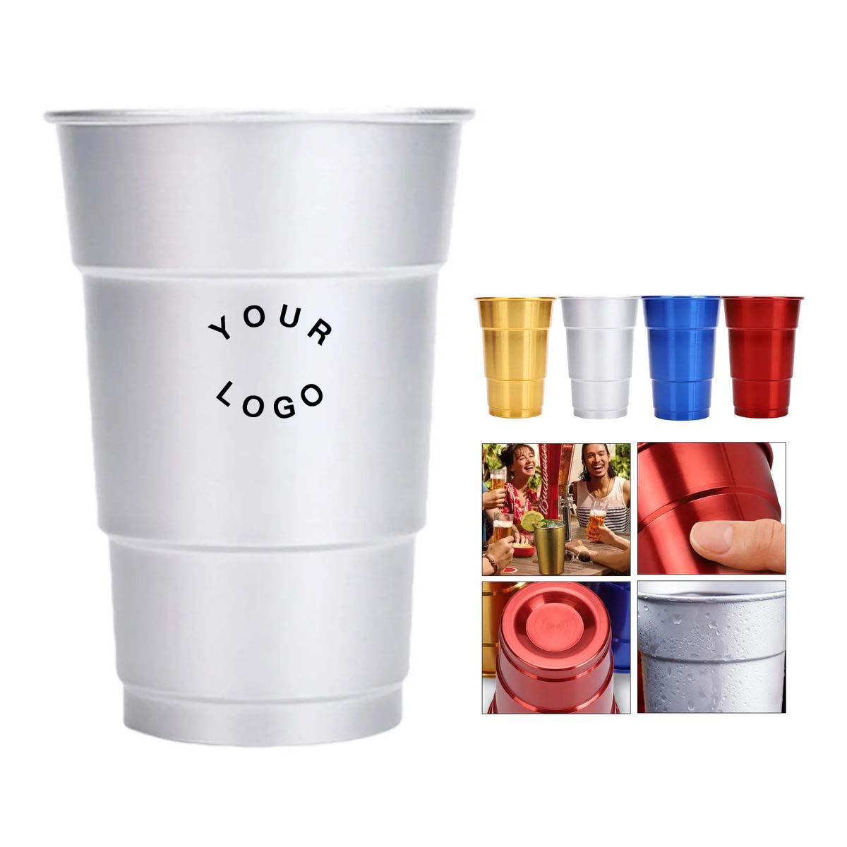 Durable Aluminum Beer Cup for Outdoor Events 2
