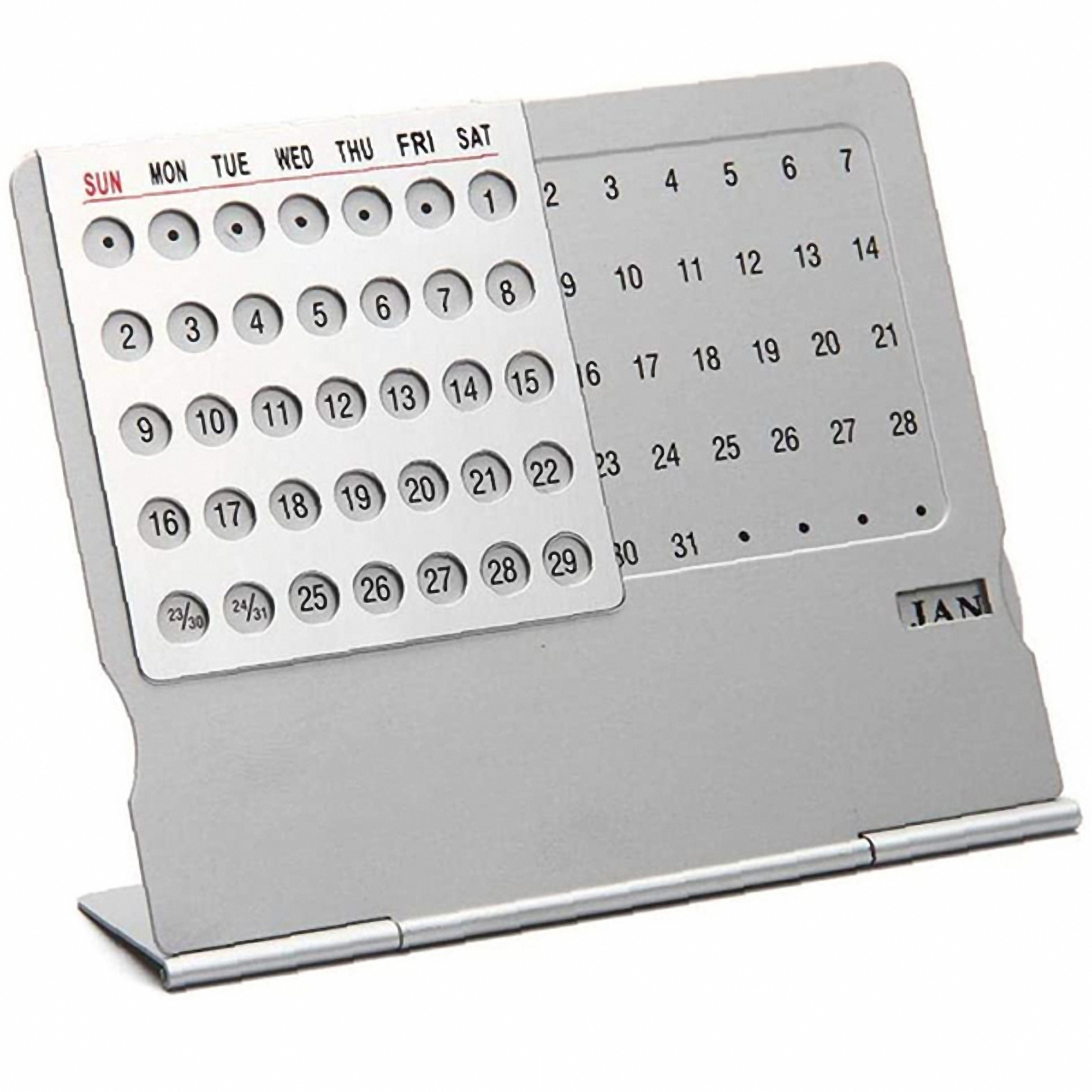 Reusable Aluminum Perpetual Desk Calendar