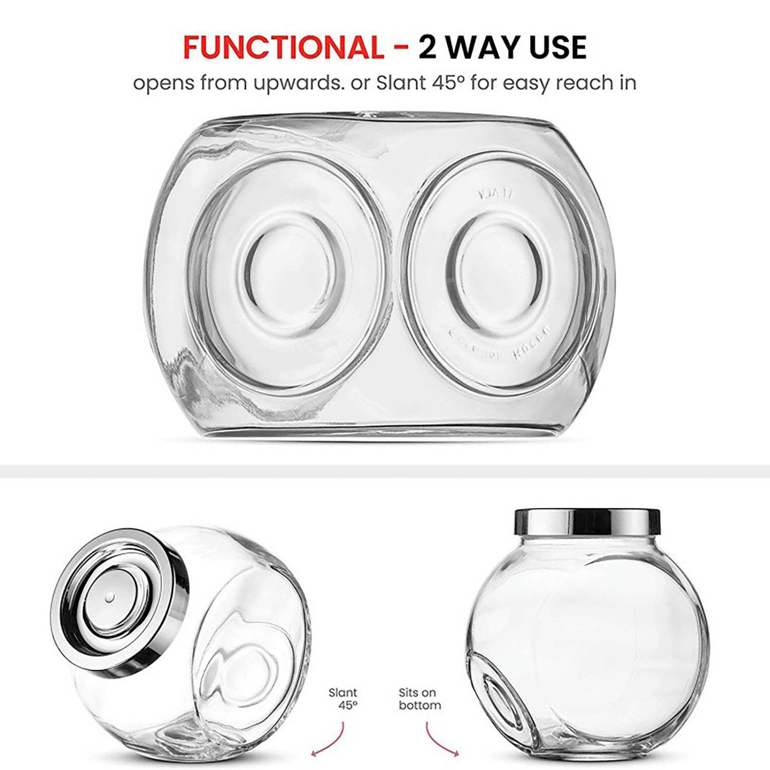 6oz Airtight Glass Food Storage Jar w/ Lid 6