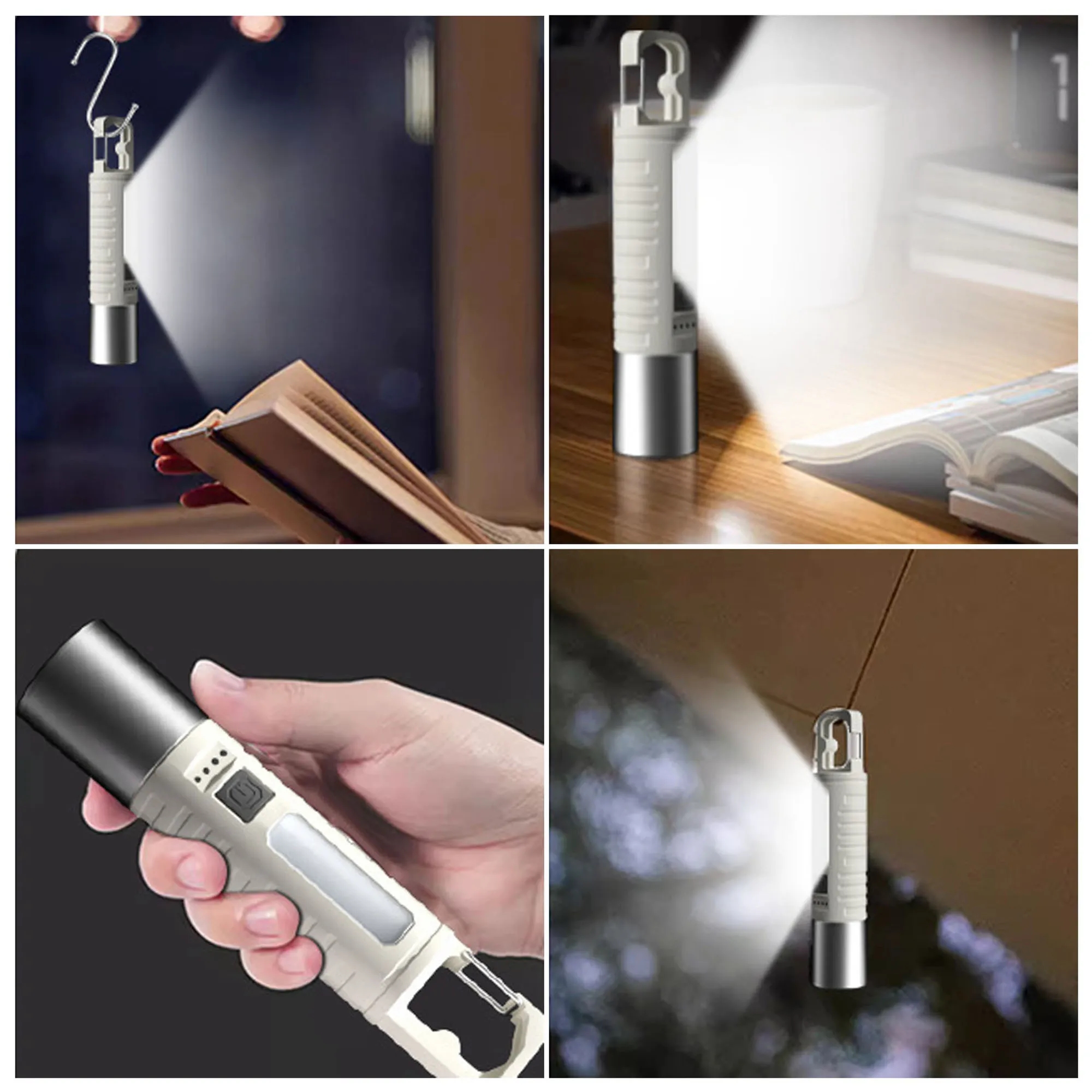 COB With Side Light Battery Display Flashlight 2