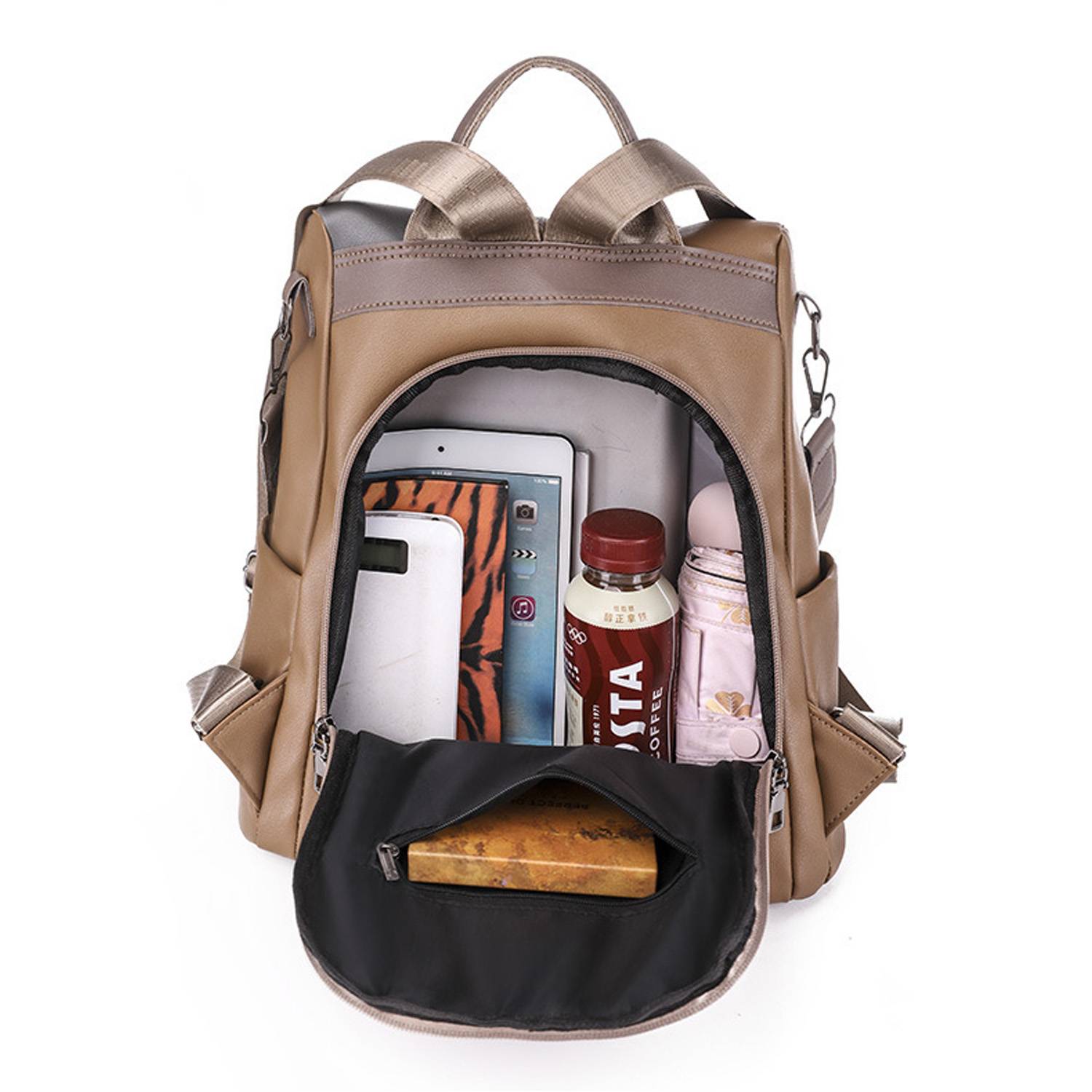 Soft PU Leather Shoulder Bag Backpack 5