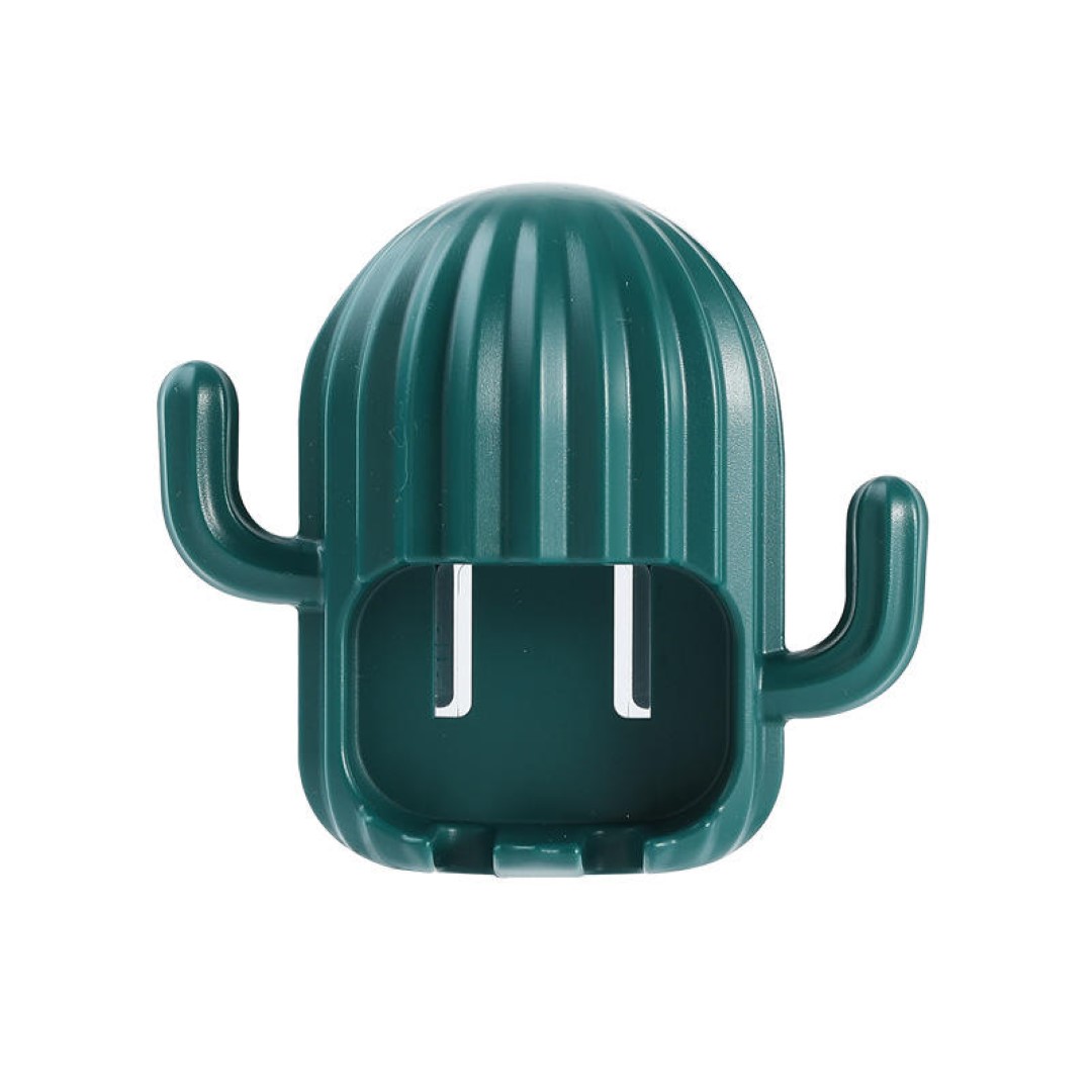 Toothbrush Holder Wall Mounted Cartoon Cactus Shelf No Drilling 2