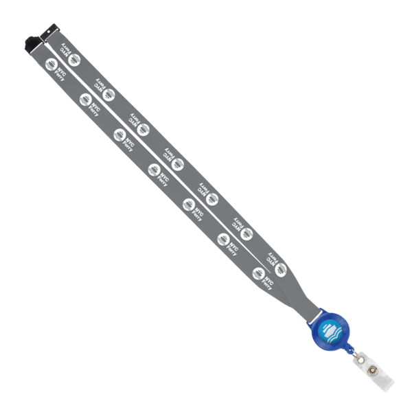 IMPORT 3/4" Polyester Lanyard with Retractable Badge Reel and IPH7 back of neck convenience release. 108