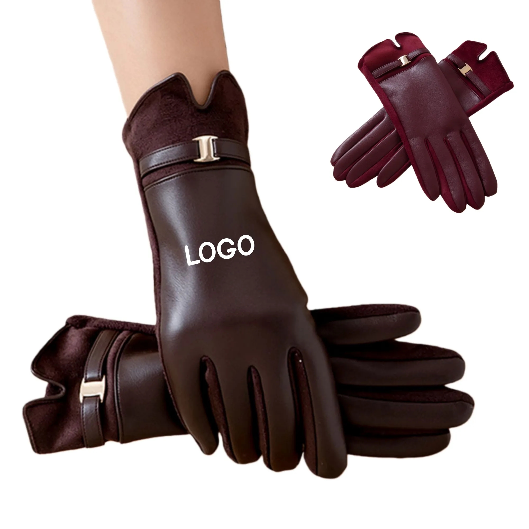 Winter Thermal Leather Gloves Touchscreen Compatible