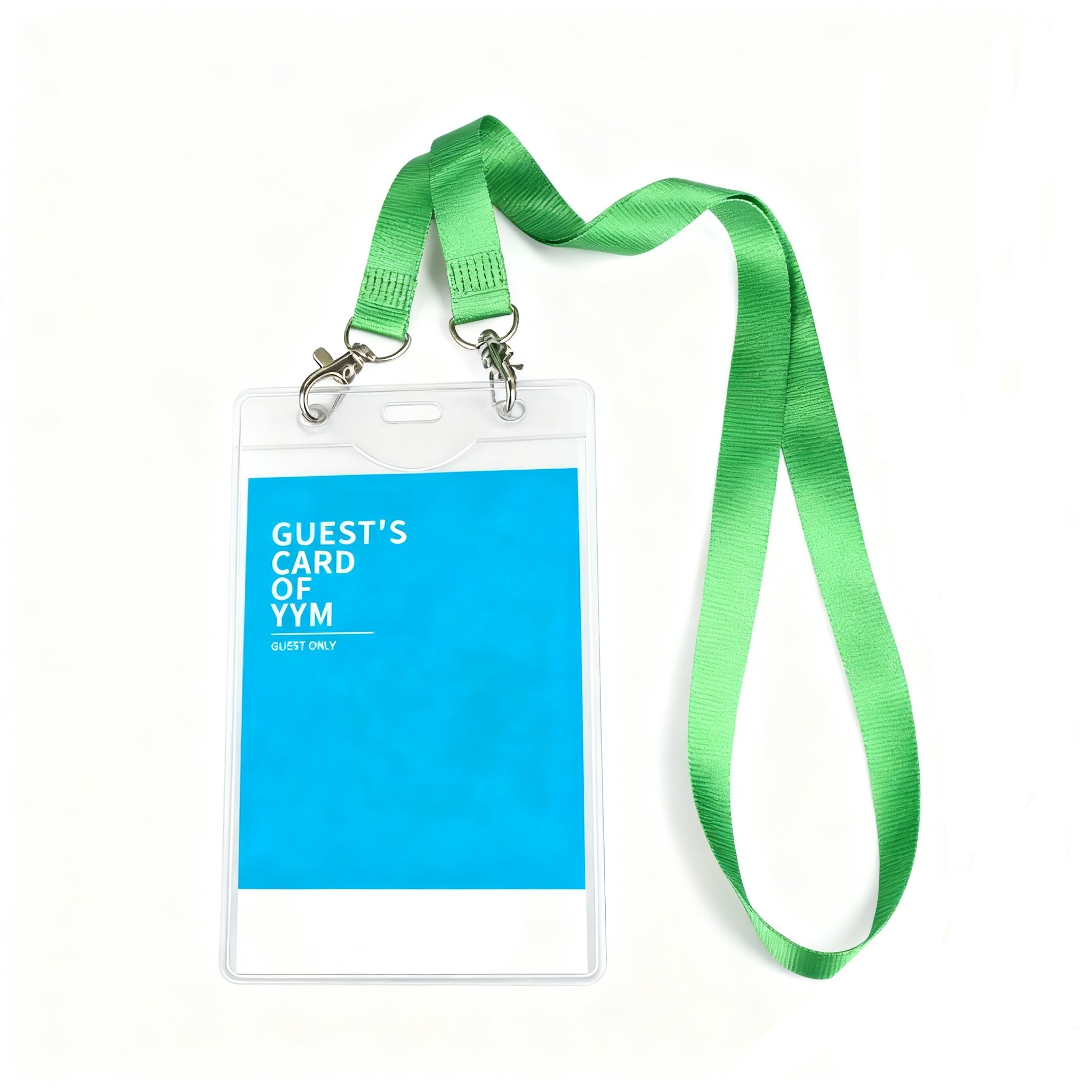 Transparent ID Badge Holder W/ Double-Hook Lanyard 3