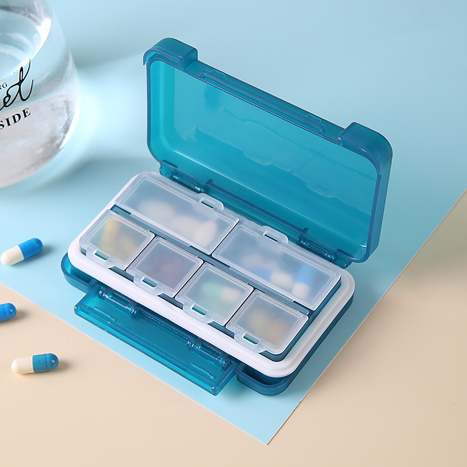 Mini Travel Dispensing Pill Box 2