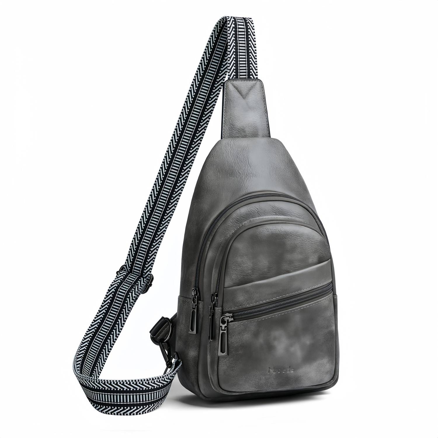Vintage PU Sling Bag w/ Adjustable Strap 3