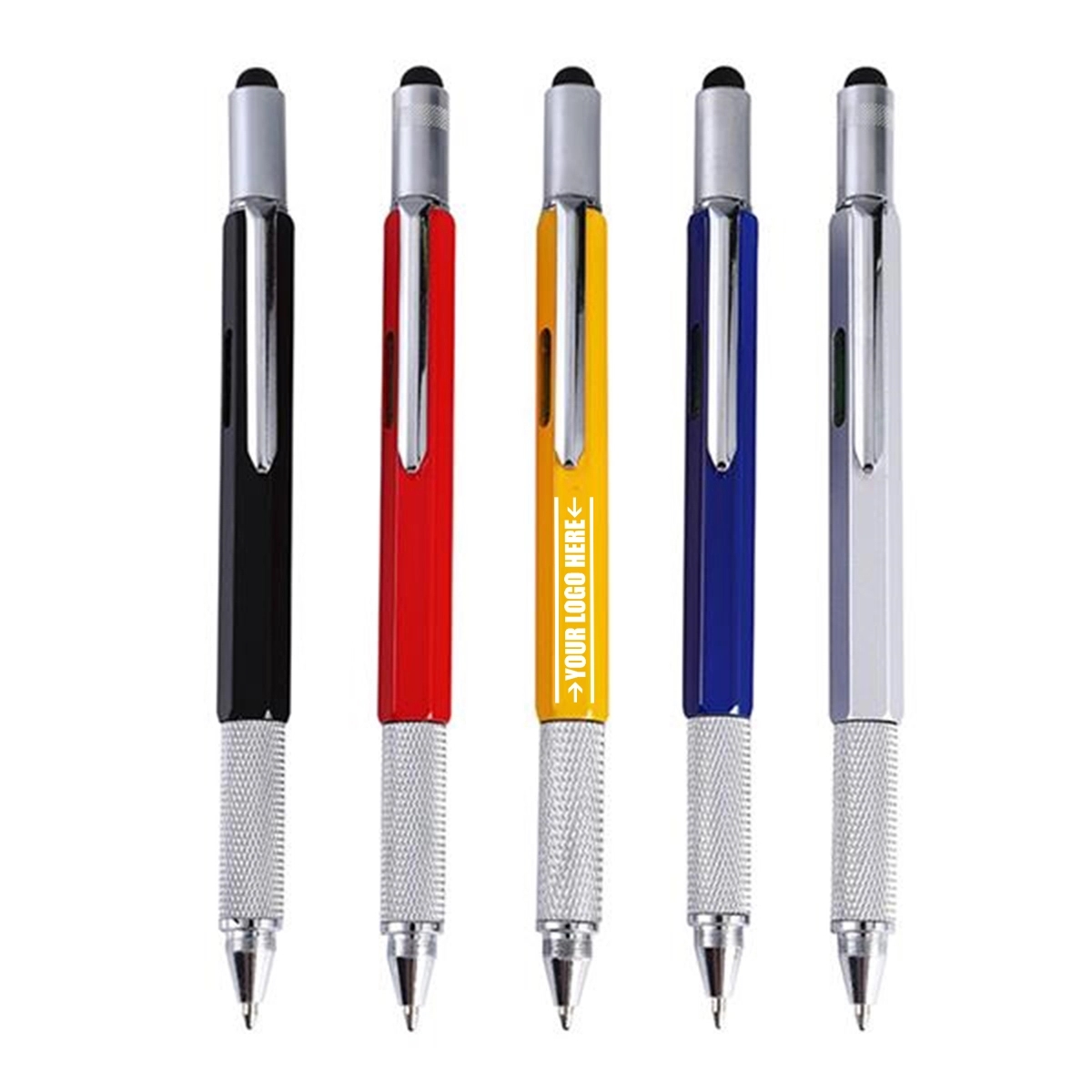 Protable Metal Multi tool Pen 6-in-1 Stylus Pen Ruler 2