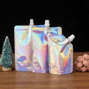 Holographic Plastic Stand Up Spout Pouch Packaging Bag 5
