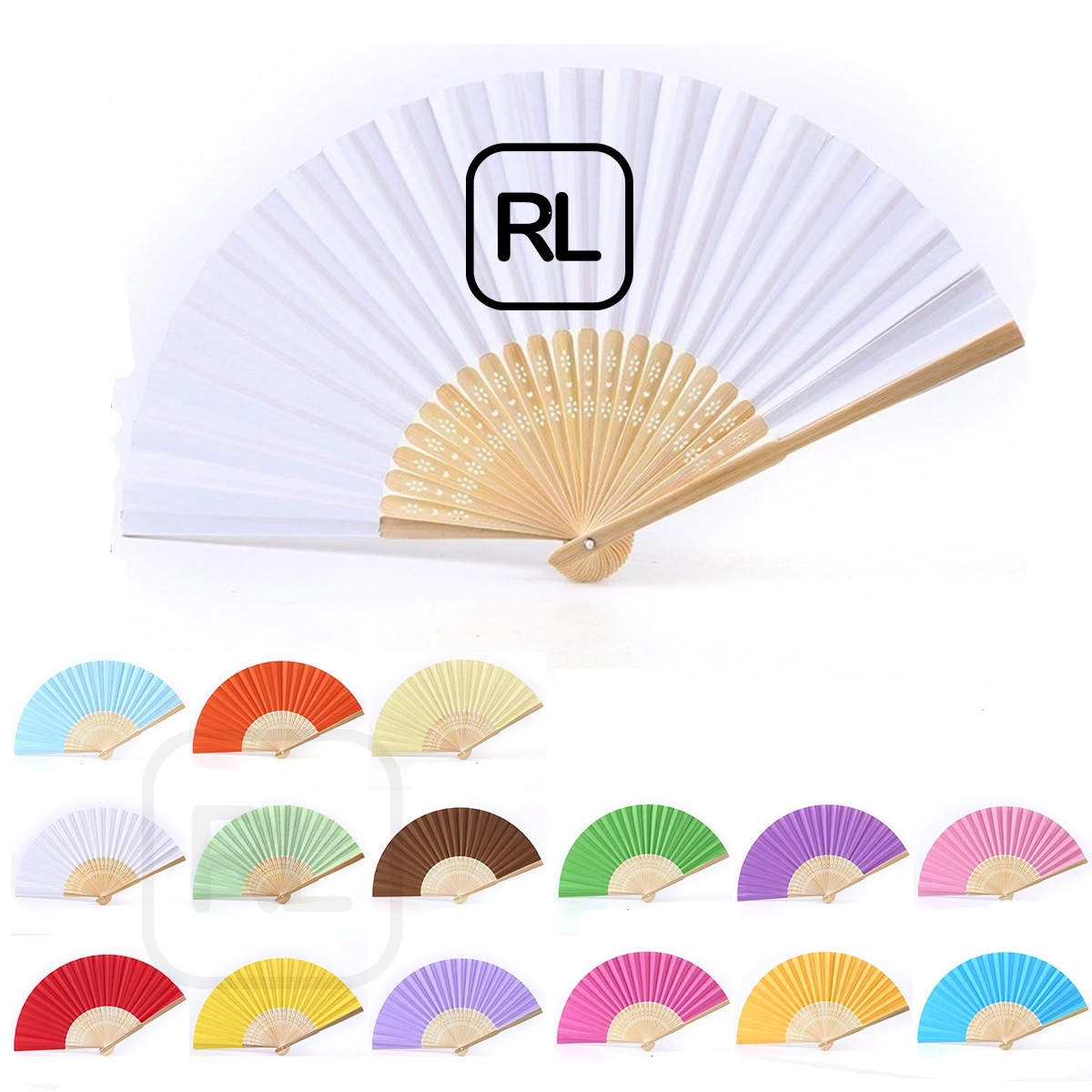 Folding Paper Bamboo Hand Fan 2
