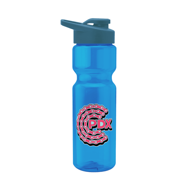 Blazer 28oz Transparent Bike Bottle w/Drink-thru Lid 1186