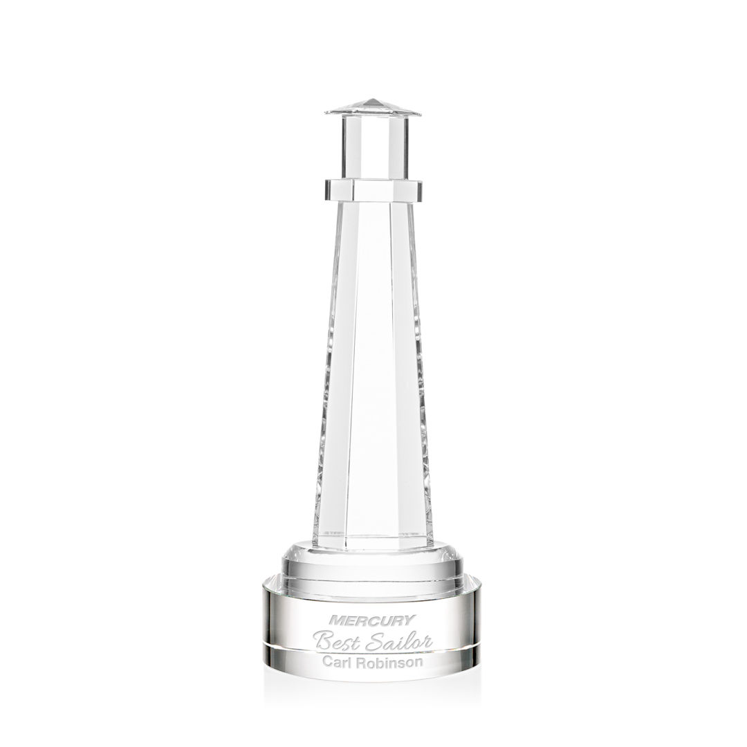 Lighthouse Award on Stanrich Base - Clear, custom award with logo imprint 16