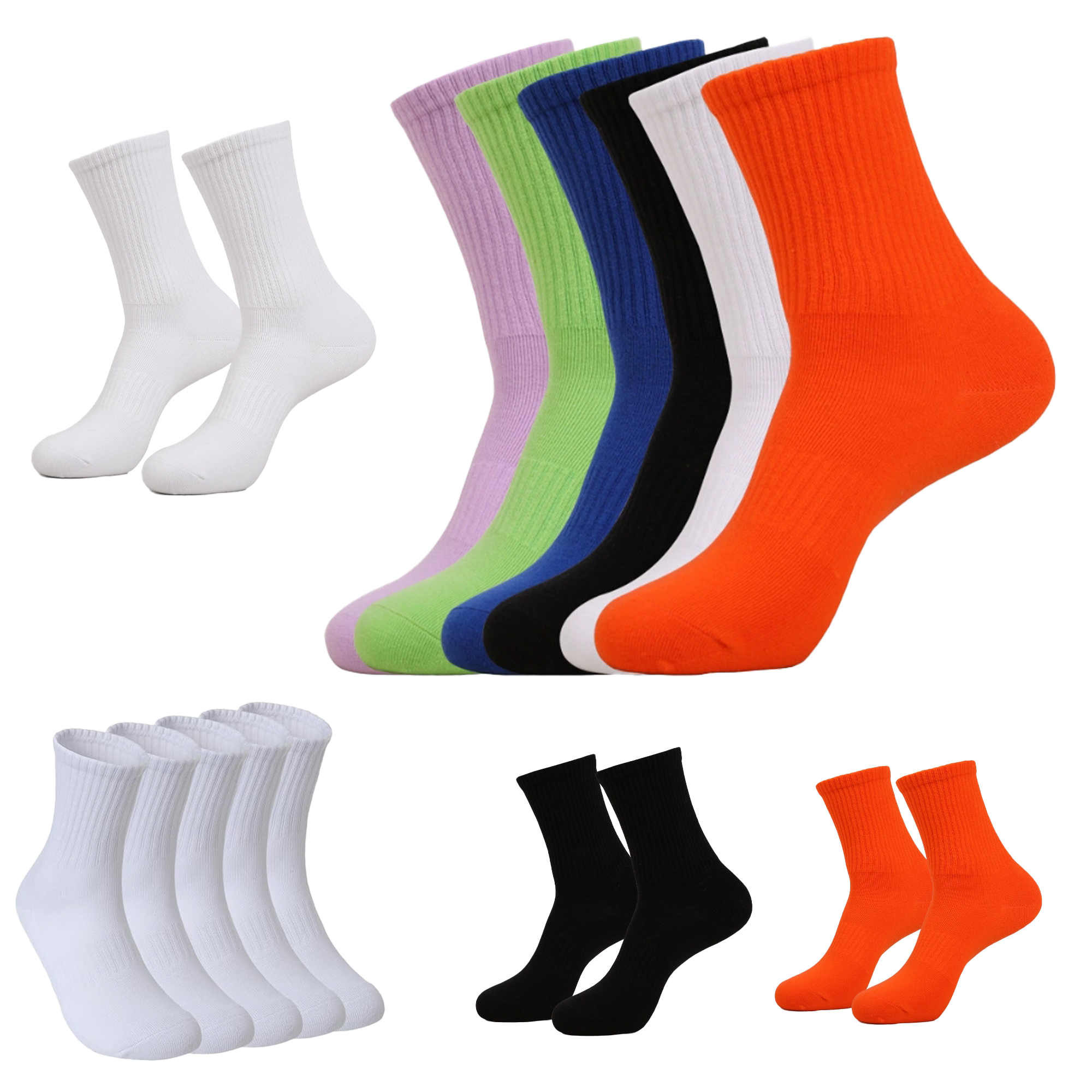Unisex Solid Casual Mid-Calf Socks 2