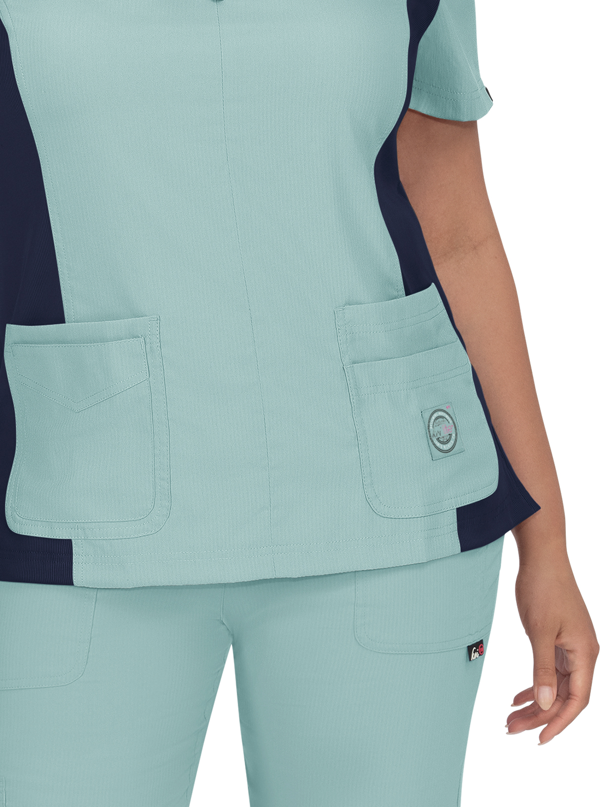 koi - Lite - Women's Four-Pocket Zipper Neck Serenity Top 28