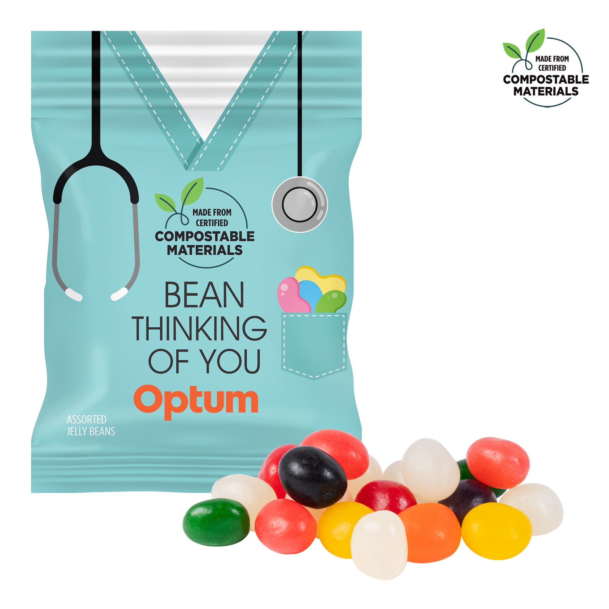2oz. ECO-Digibag, Compostable & Full Color, Assorted Jelly Beans 1