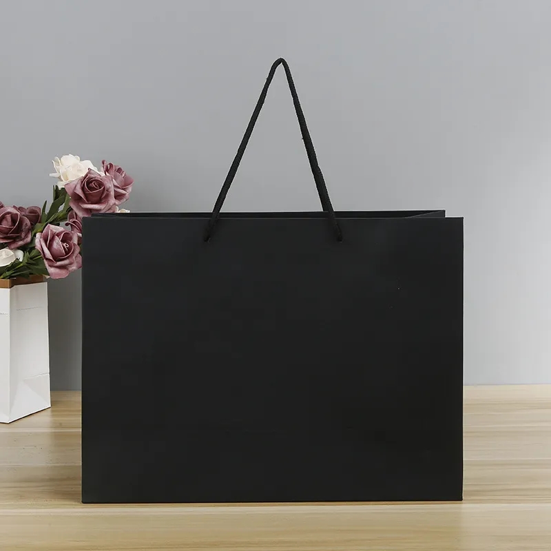 Horizontal White Paper Euro Tote Bag W/ CottonRope Handles 2