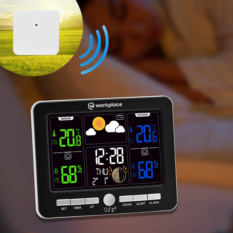 Wireless Digital Weather Station Clock with Colorful Display 10