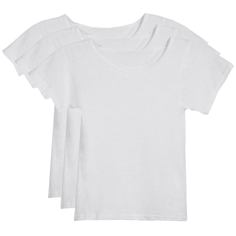Girls' Cotton Undershirts - White XL Crewneck 3 Pack 1