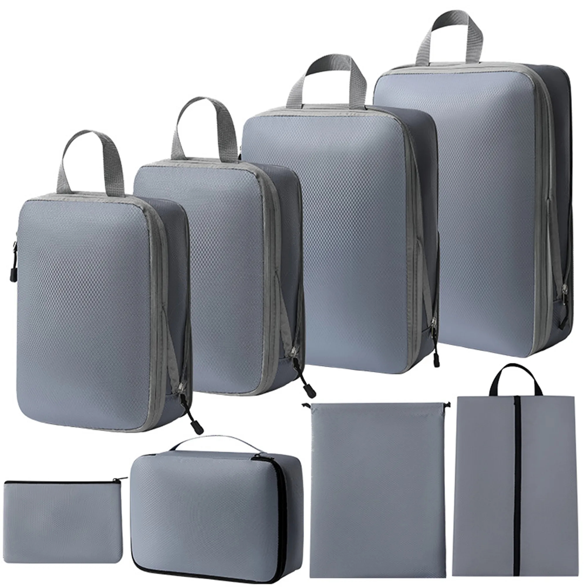 8 Set Compression Packing Cubes Travel Accessories 4