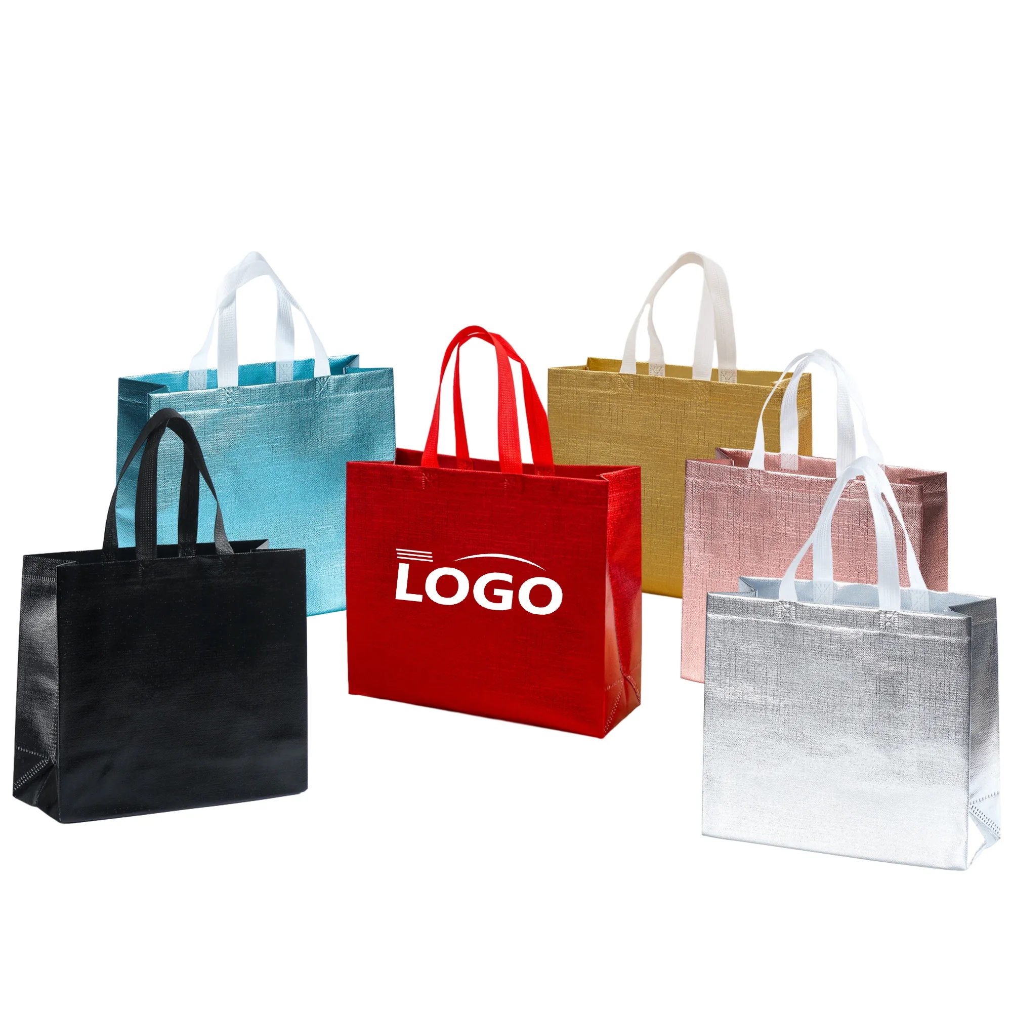 Reusable Glossy Non-woven Laser Tote Bag 5