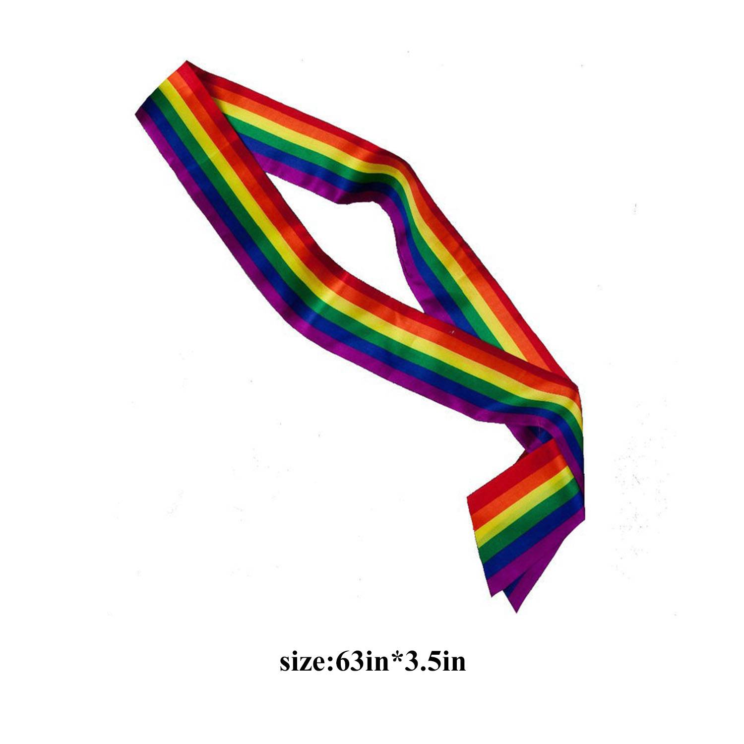Rainbow Striped Satin Sash 2