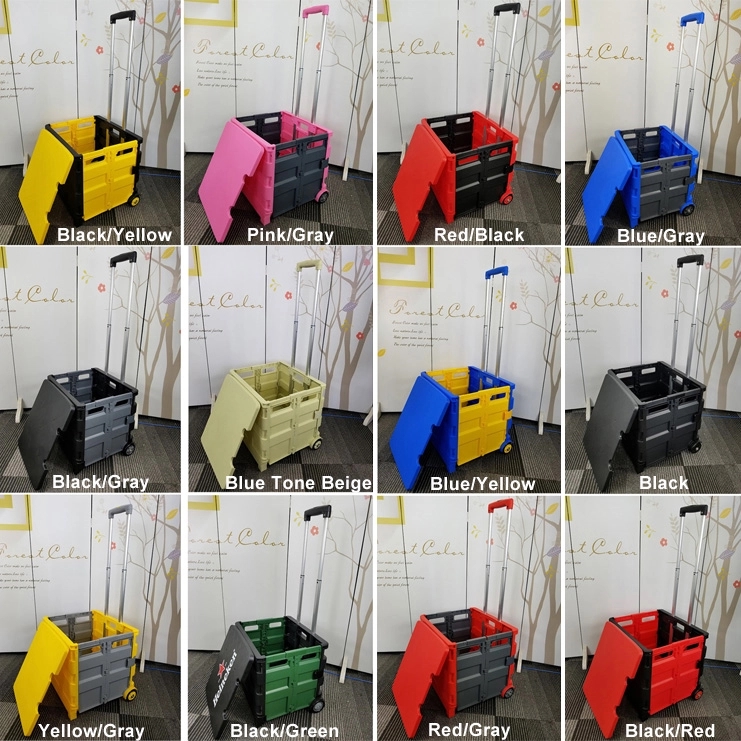Folding Cart on Wheels with Lid Cover 2