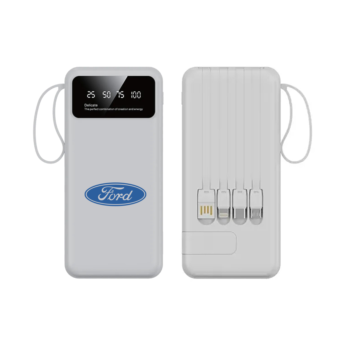 10000mAh Power Bank with Built-In Cables 1