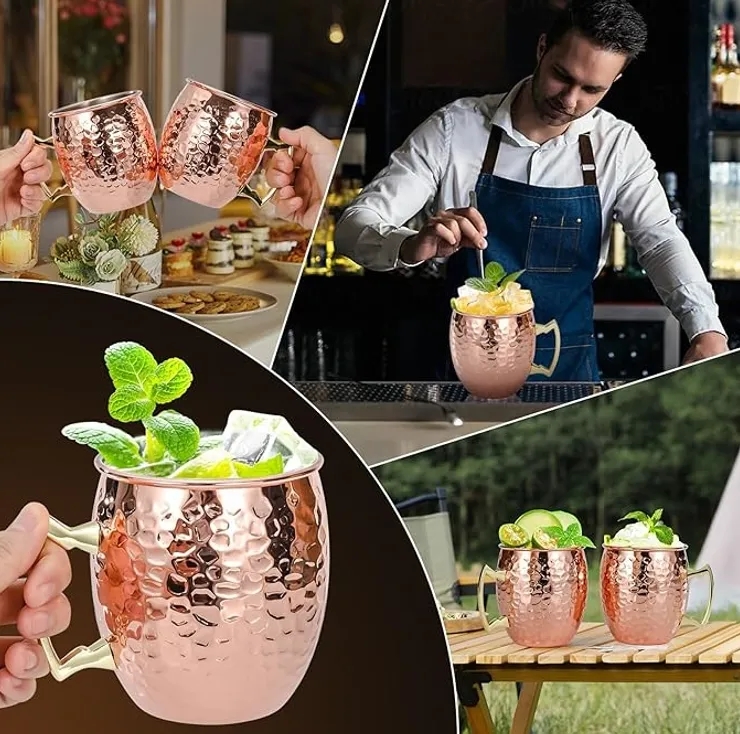 Single Moscow Mule Copper Mug - 100% Pure with Steel Lining 1