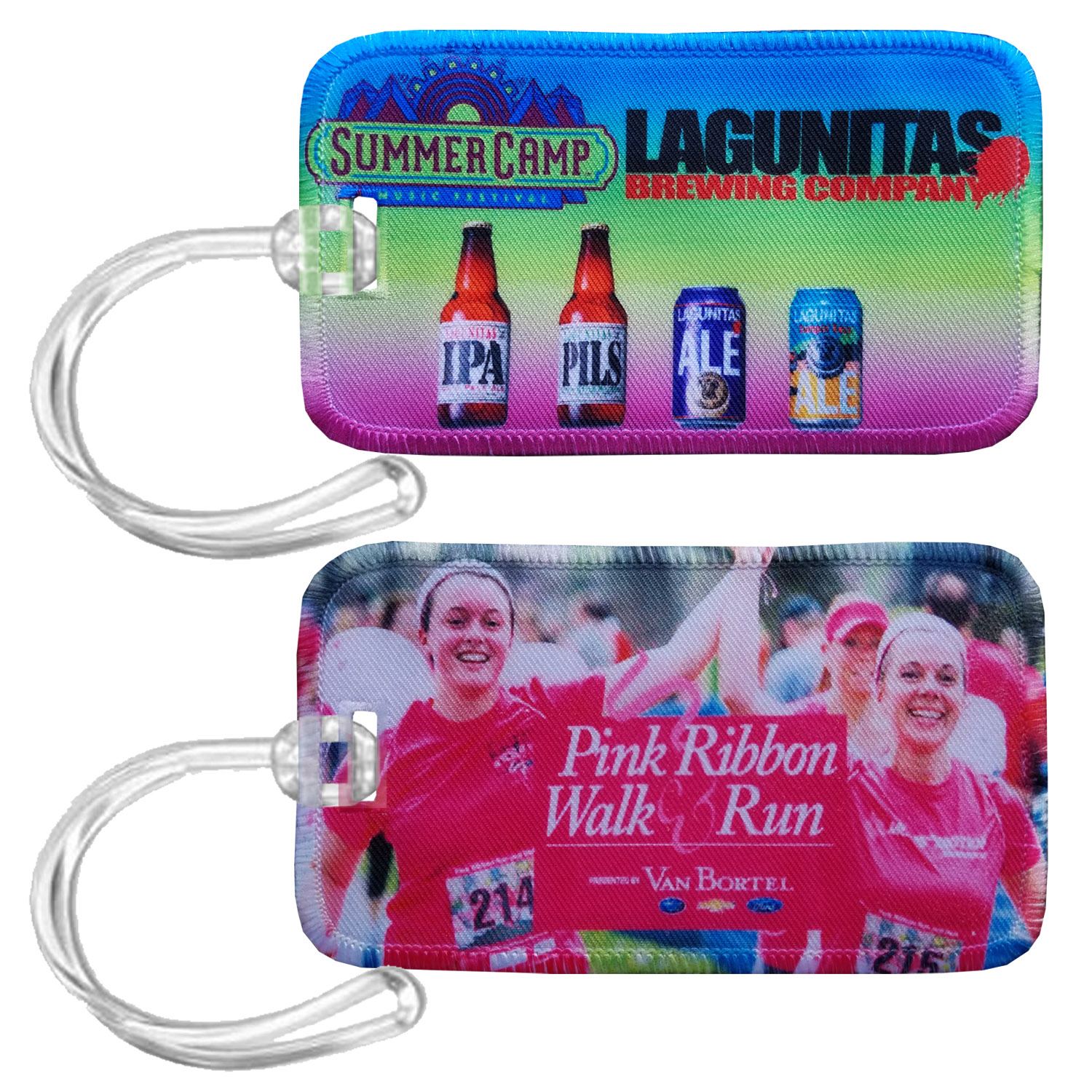 Full Color 4CP Dye Sub Rectangular Fabric ID Luggage Tag