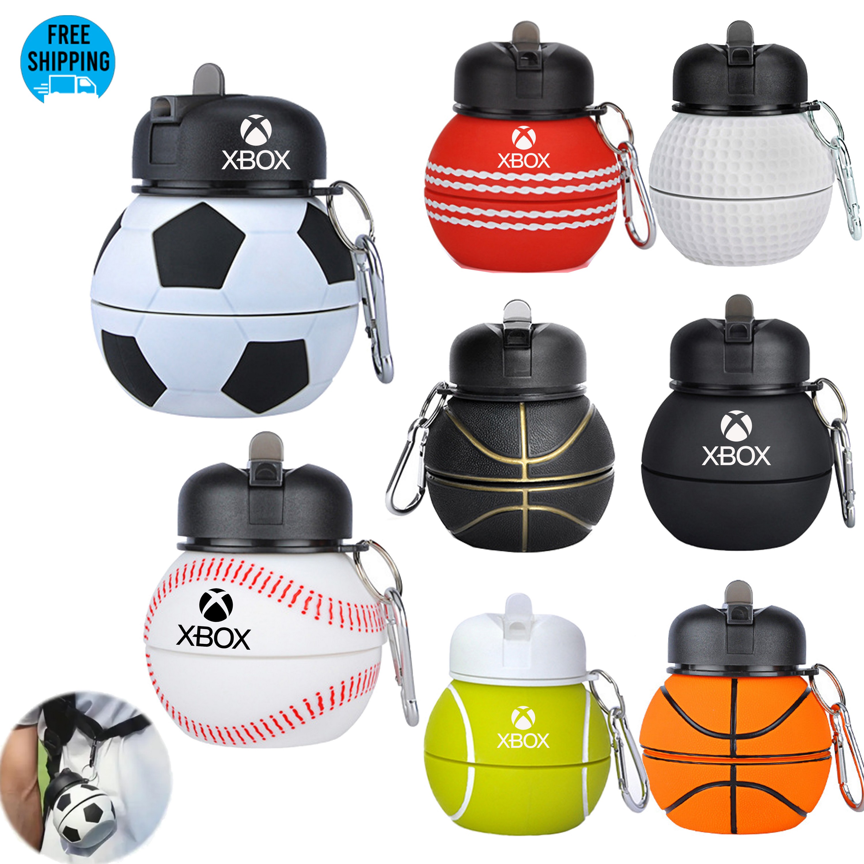 18.6oz Silicone Collapsible Water Bottle-Ocean 3