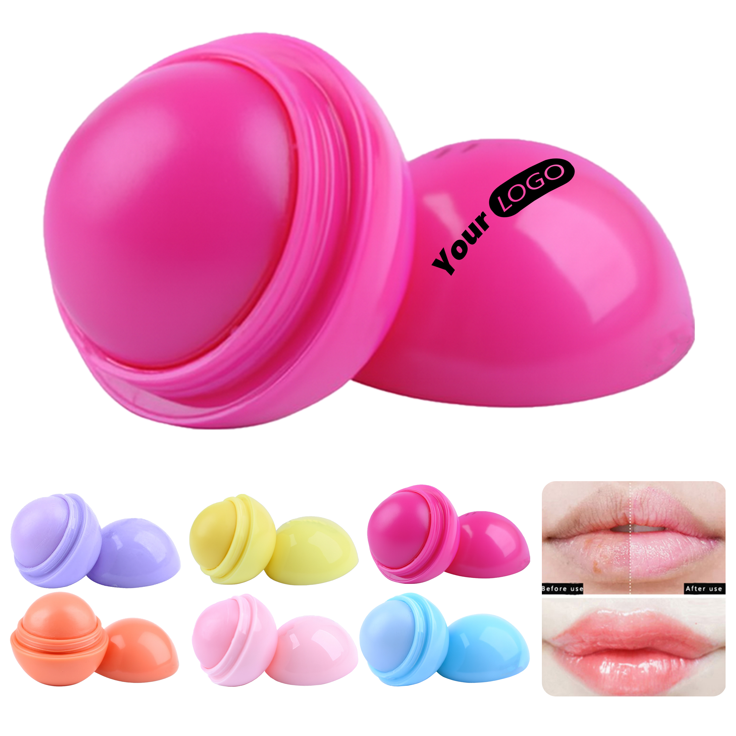 Round Fruit Scent Lip Balm 6