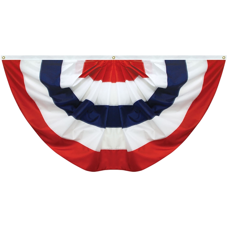 3' x 6' Sewn 5-Stripe Nylon Pleated Fan 1