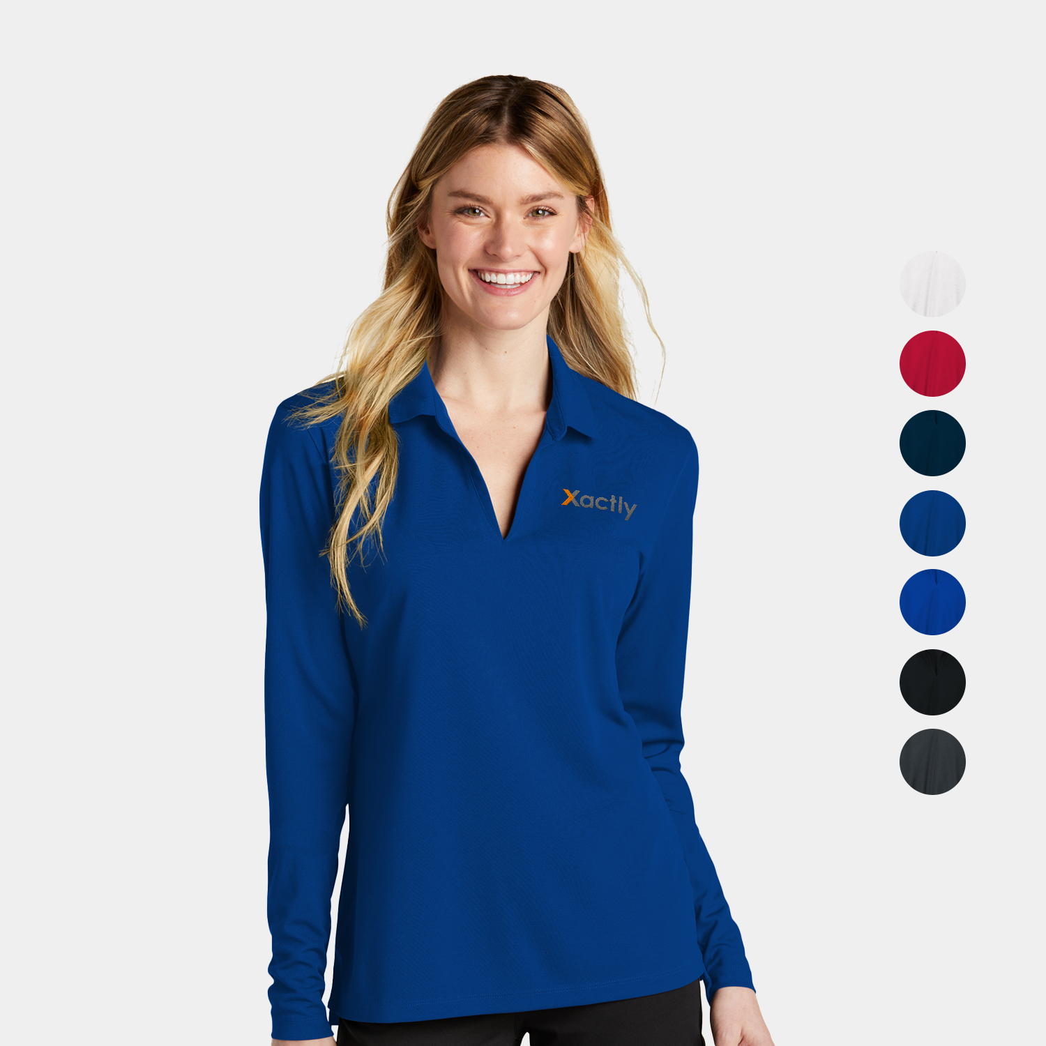 Nike Ladies Dri-FIT Micro Pique Long Sleeve Polo 2