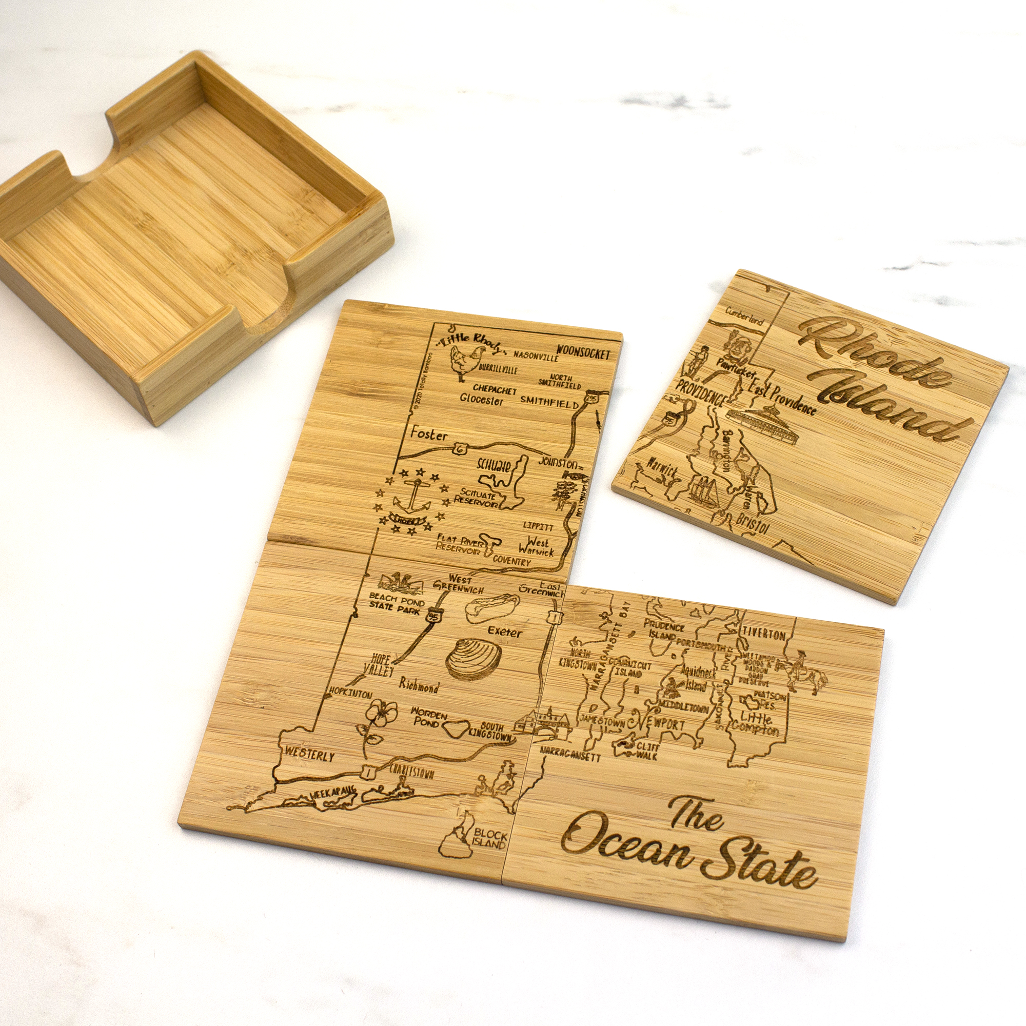 Rhode Island Puzzle Coaster Set 4