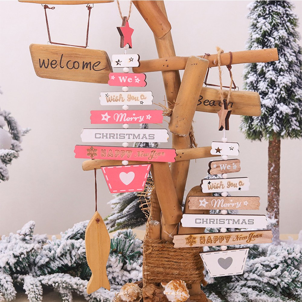Christmas Tree Wooden Letter Pendant 5