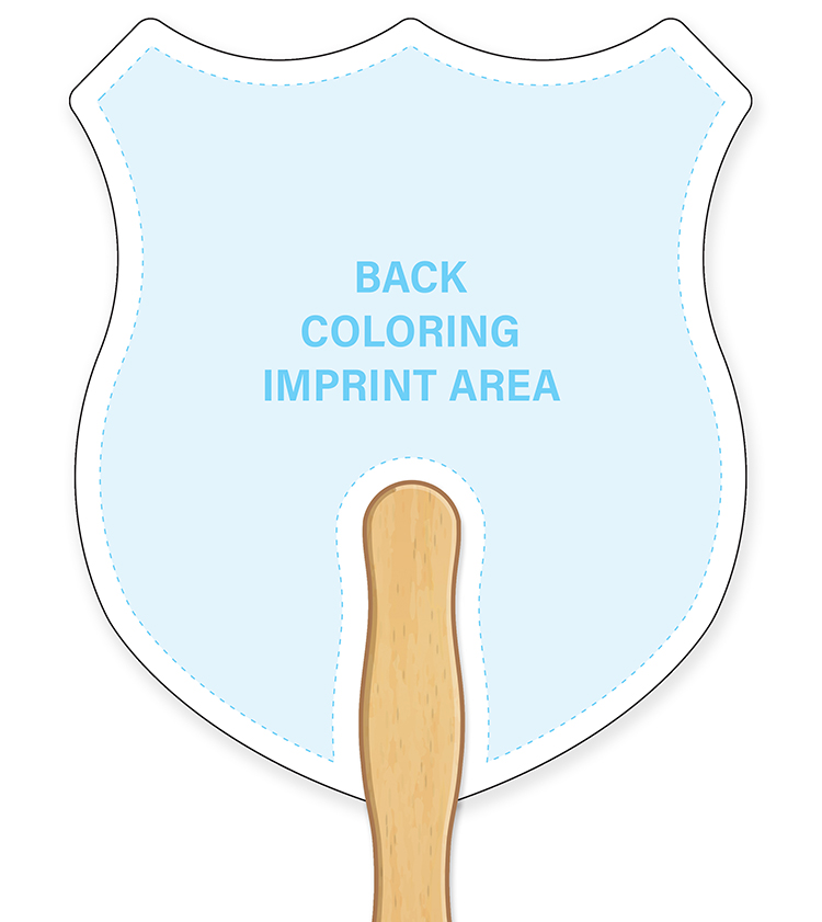 HAND FANS - Coloring Fan, Police Badge Shape 3