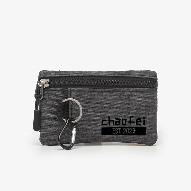 Compact Oxford Zipper Purse Pouch w/ Key Ring 9